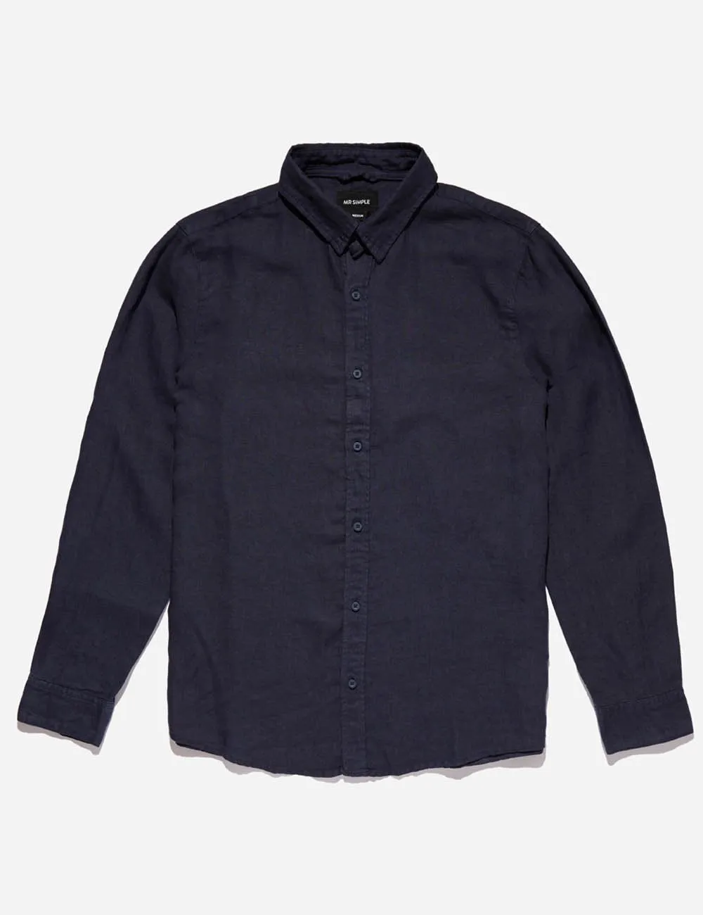 Mr Simple - Linen L/S Shirt - Navy