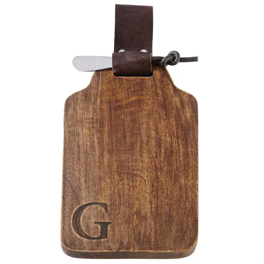 Mud Pie Initial Wood Bar Board Set