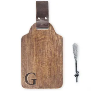 Mud Pie Initial Wood Bar Board Set