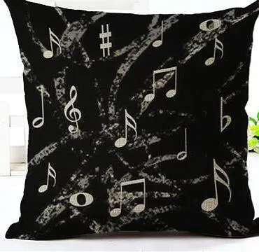 Music Series Note Printed Linen Cotton Square 45x45cm Home Decor Houseware Throw Pillow Cushion