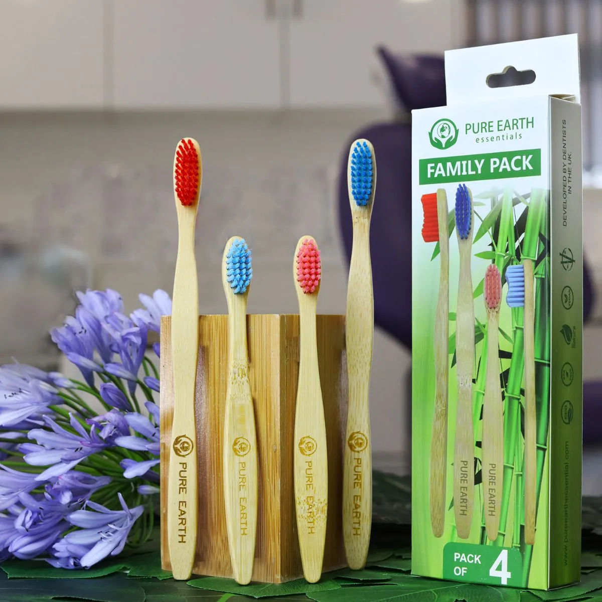 Natural Bamboo Toothbrush - Family Set - Starts at £2.89 per item