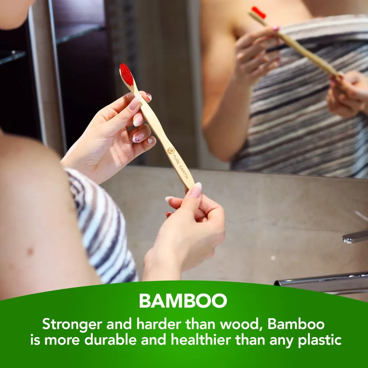 Natural Bamboo Toothbrush - Family Set - Starts at £2.89 per item