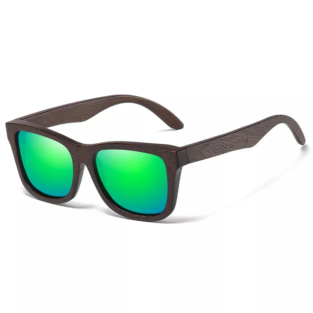 Natural Bamboo Wooden Sunglasses Handmade Polarized Sunglasses Mirror Coated Lenses  Eco-Friendly Eyewear