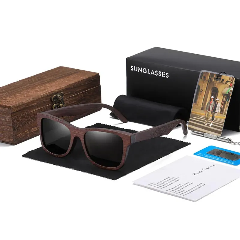 Natural Bamboo Wooden Sunglasses Handmade Polarized Sunglasses Mirror Coated Lenses  Eco-Friendly Eyewear