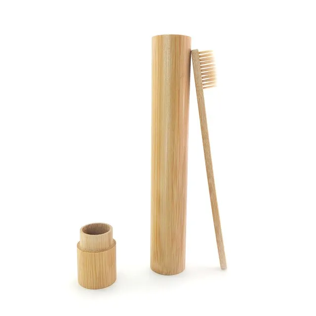 Natural Bamboo Wooden Toothbrush With Holder