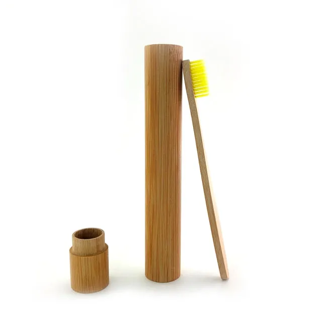 Natural Bamboo Wooden Toothbrush With Holder