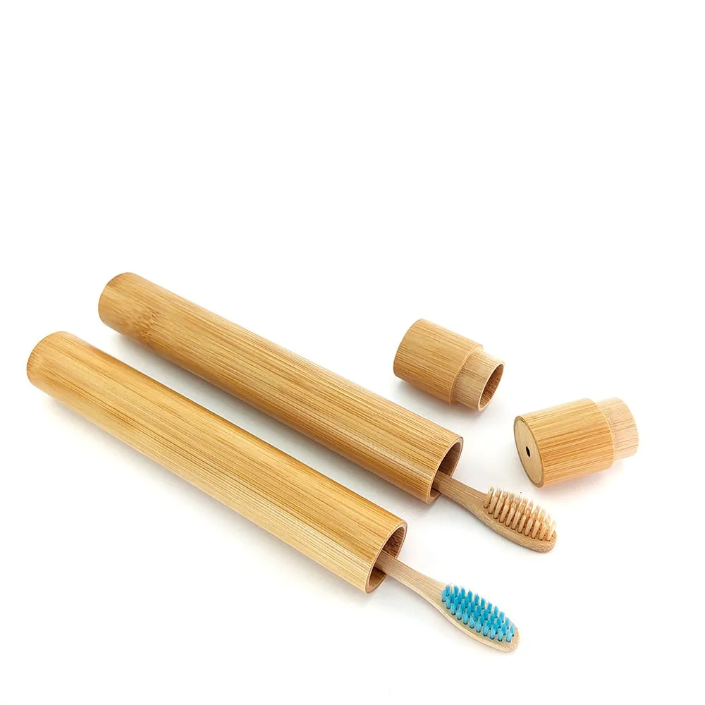 Natural Bamboo Wooden Toothbrush With Holder