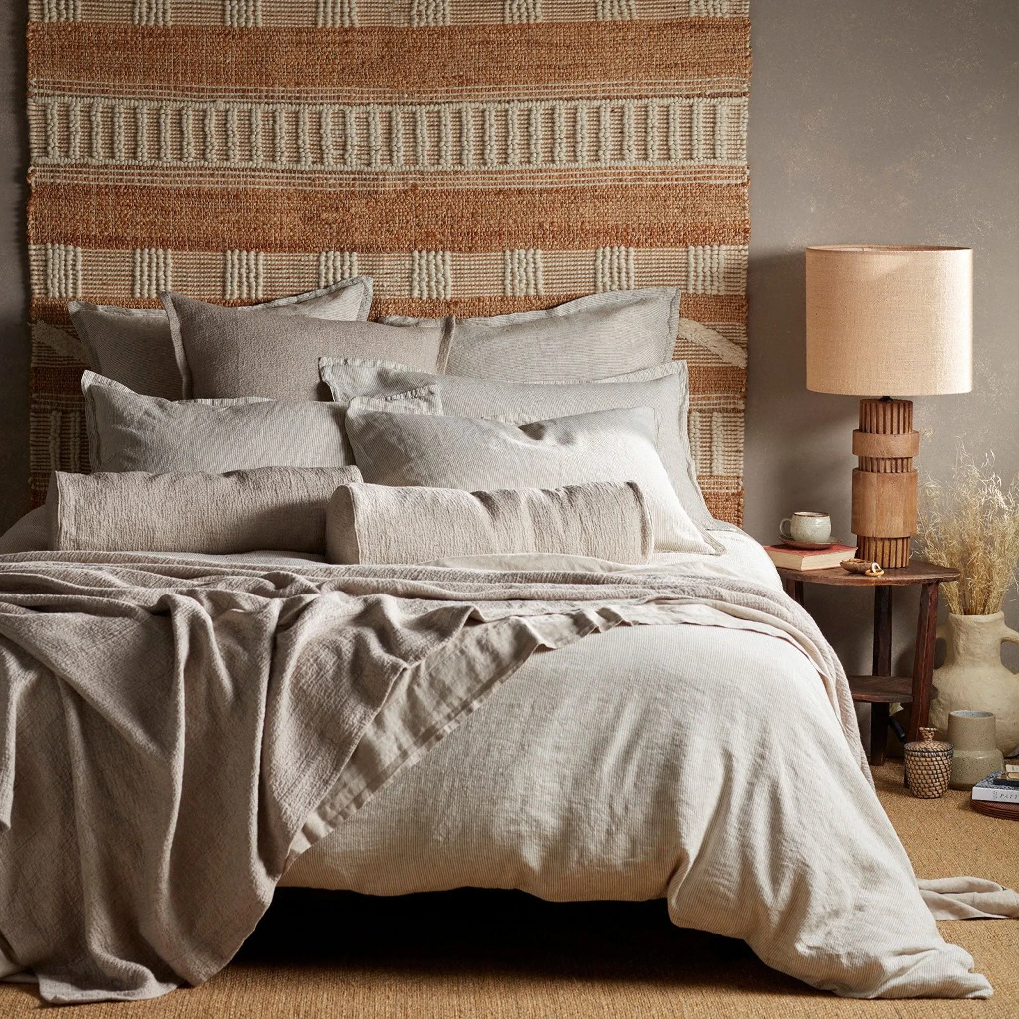 Natural Sid Stripe Pure Linen Duvet Cover