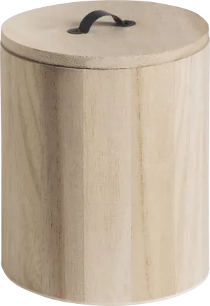 Natural Wooden Cylindrical Box 15cmx12cm Metal Handle Box Craft