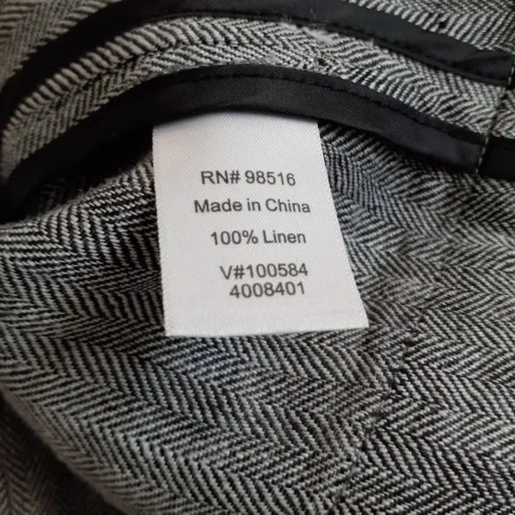 New Coldwater Creek Herringbone Waterfall Linen Jacket - Petite Medium PM