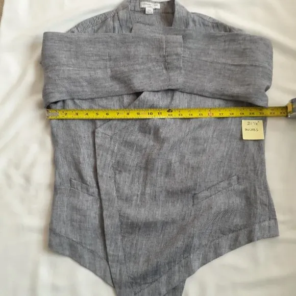 New Coldwater Creek Herringbone Waterfall Linen Jacket - Petite Medium PM