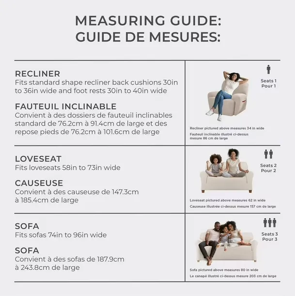 NEW IN BOX Retails $60 SmartFit Waterproof Stretch Sofa Slipcover with Textured Performance Fabric, 1-Piece Furniture Cover, Ivory Linen, Fabric slipcover
