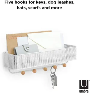 New in box! Umbra Estique Entry Organizer, White! Antique features a perforated metal bin to store mail - Also use it to store your wallet or cellphone.