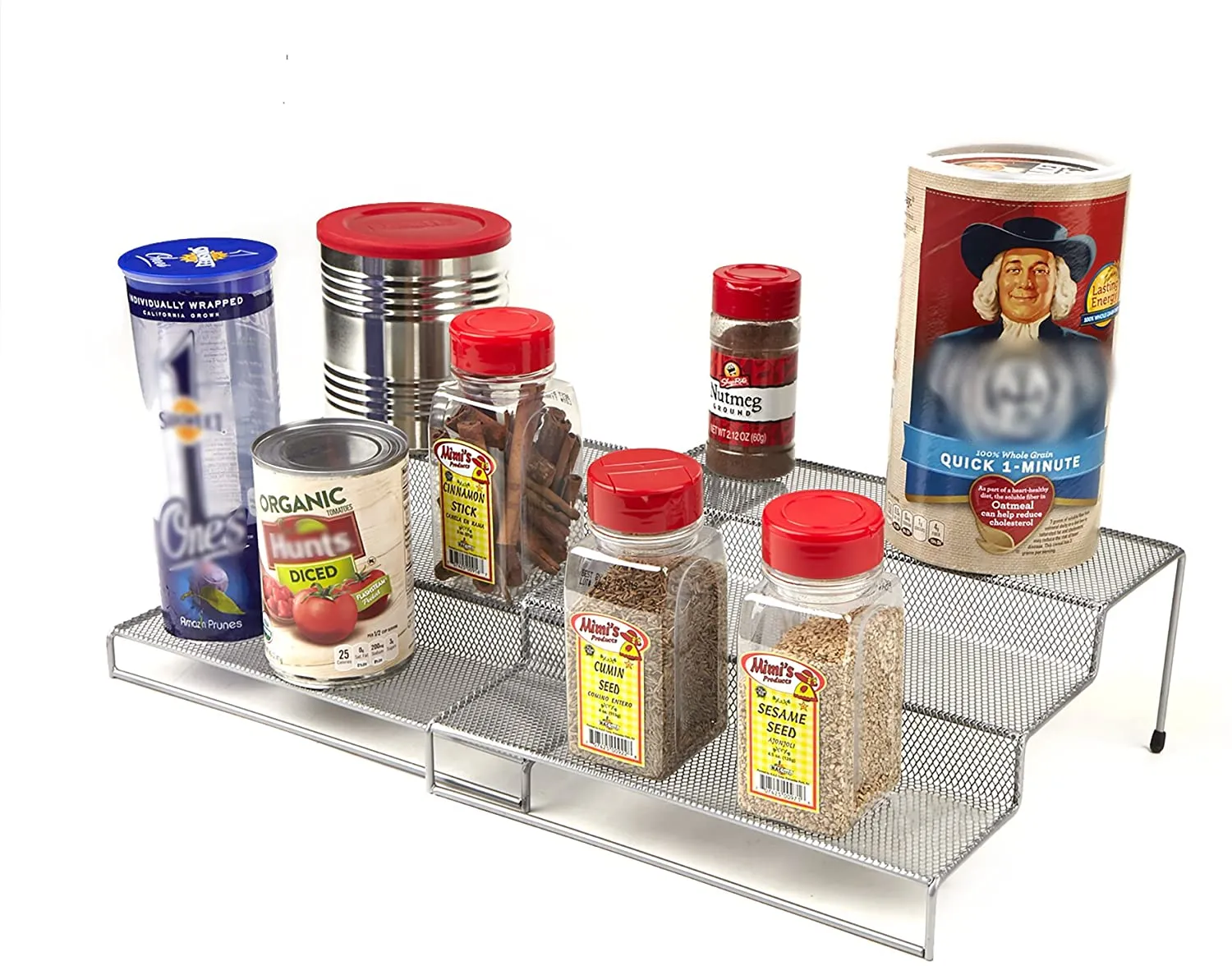 New Mind Reader 3TSHELF2-SIL 3 Tier Metal Mesh Kitchen Storage Organizer, 2 Pcs, Silver
