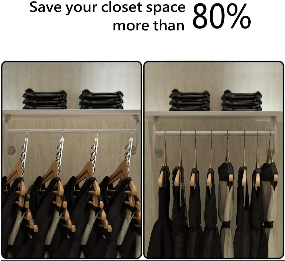 New Multi-Purpose Metal Magic Hangers Cascading Hanger Updated Hook Design Metal Wonder Hangers Closet Space Saving Hangers for Organizing Wardrobe Clothing Hanger 6 Pack