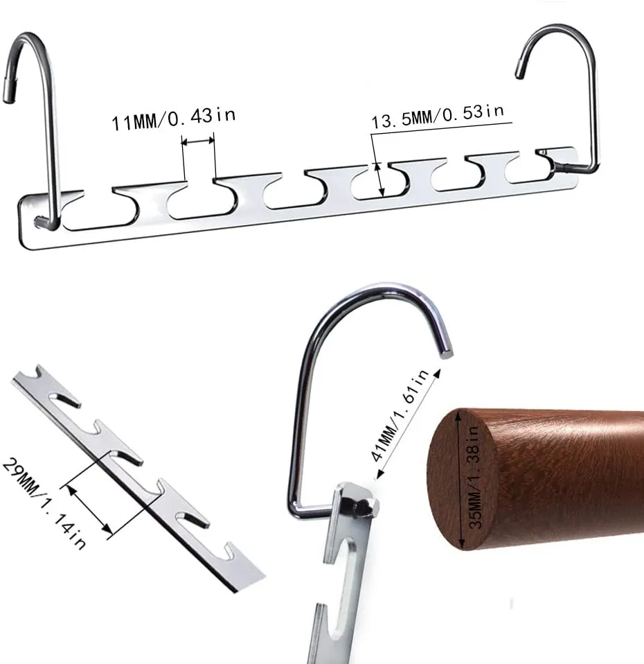 New Multi-Purpose Metal Magic Hangers Cascading Hanger Updated Hook Design Metal Wonder Hangers Closet Space Saving Hangers for Organizing Wardrobe Clothing Hanger 6 Pack