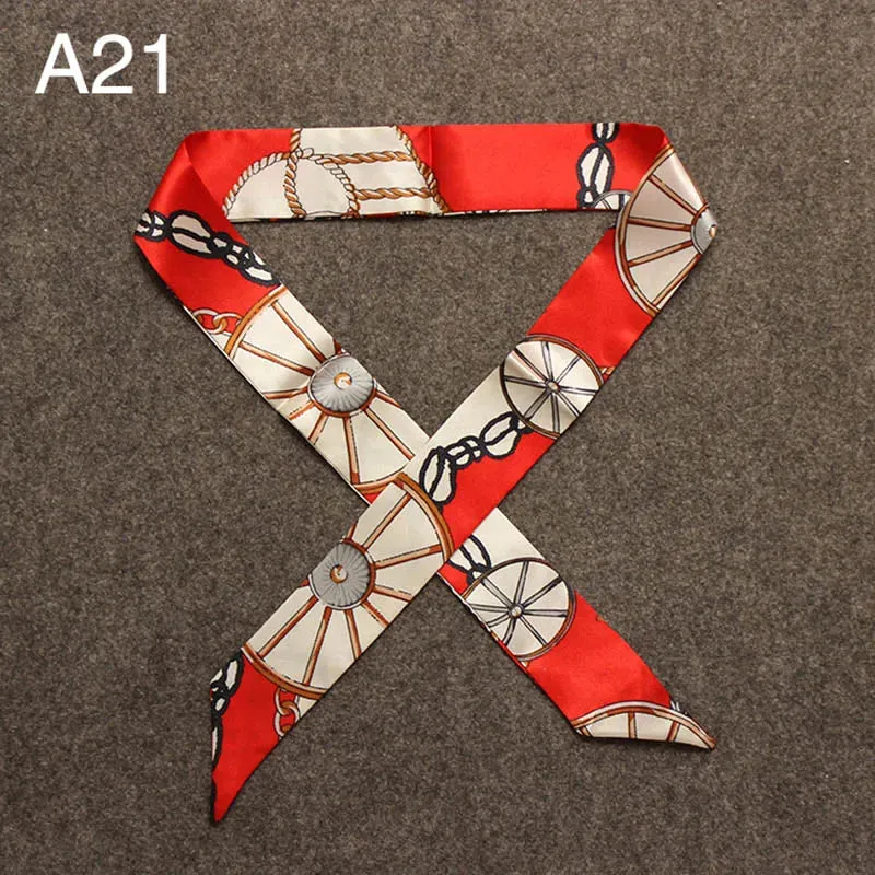 New Silk Small Women Fashion Scarf Hair Bags Handle Decoration Tie Multifunction Hand Ribbon Scarf