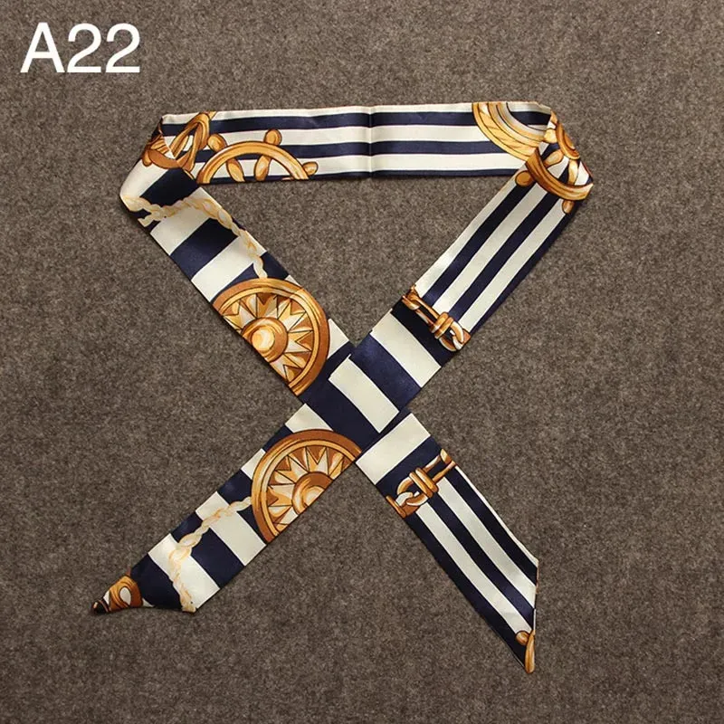 New Silk Small Women Fashion Scarf Hair Bags Handle Decoration Tie Multifunction Hand Ribbon Scarf