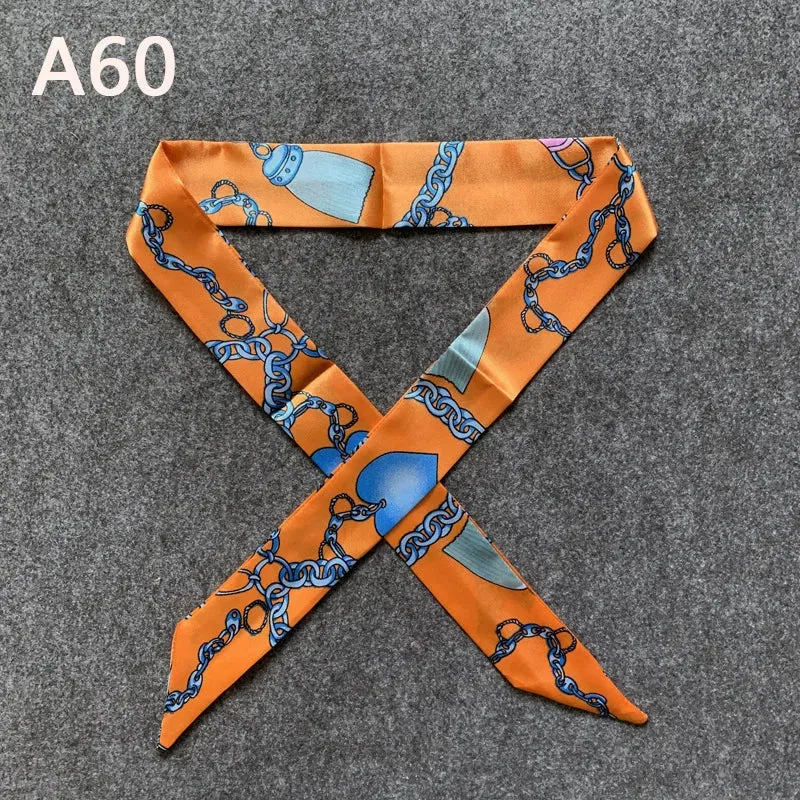 New Silk Small Women Fashion Scarf Hair Bags Handle Decoration Tie Multifunction Hand Ribbon Scarf