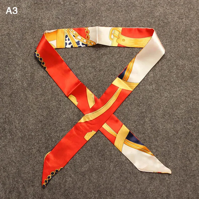 New Silk Small Women Fashion Scarf Hair Bags Handle Decoration Tie Multifunction Hand Ribbon Scarf