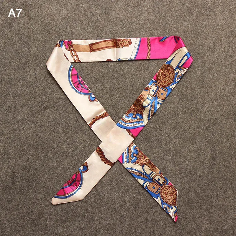 New Silk Small Women Fashion Scarf Hair Bags Handle Decoration Tie Multifunction Hand Ribbon Scarf