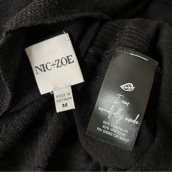 [nic   zoe] linen blend lightweight long back of the chair cardigan black M