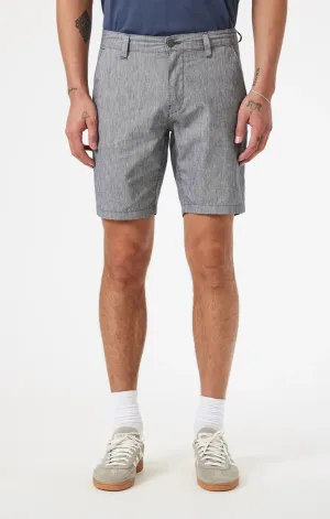 Noah 9" inseam Shorts | Navy Linen Stripe