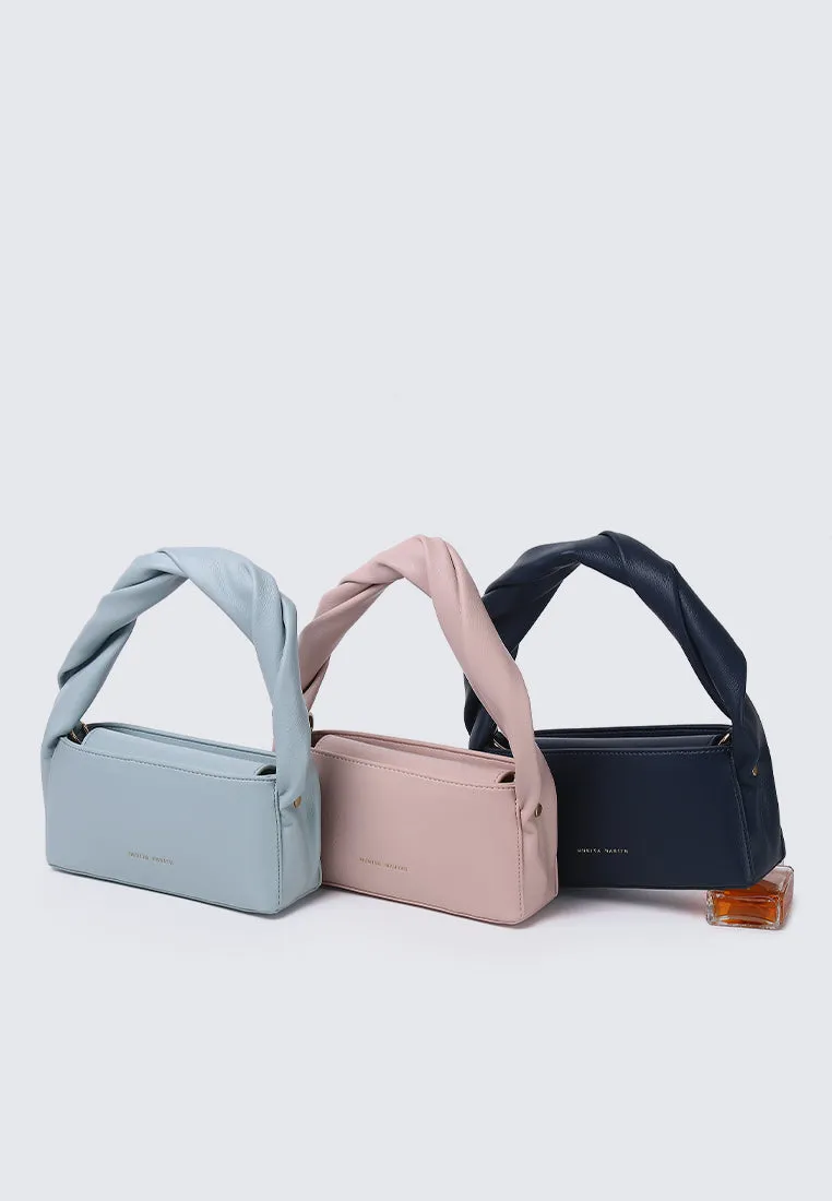 Nuri Twist Top Handle Handbag (Midnight Blue)