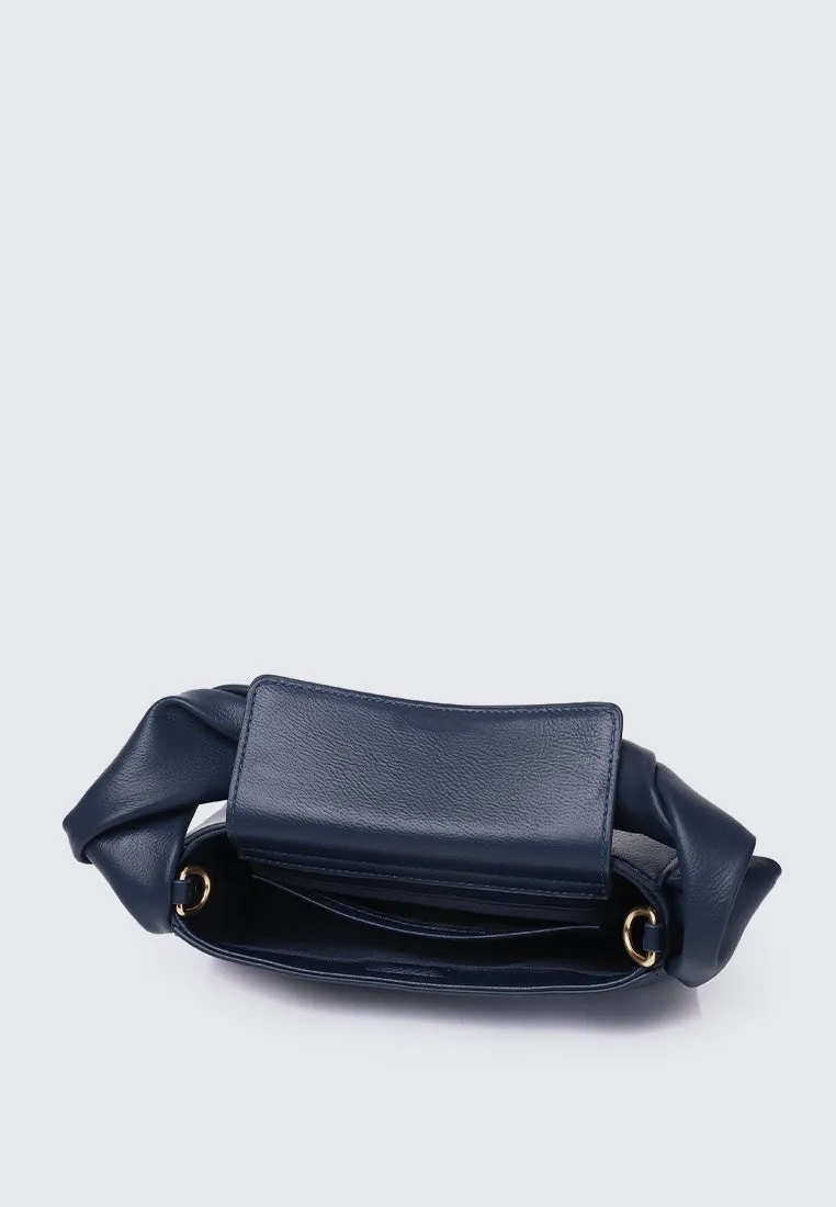 Nuri Twist Top Handle Handbag (Midnight Blue)
