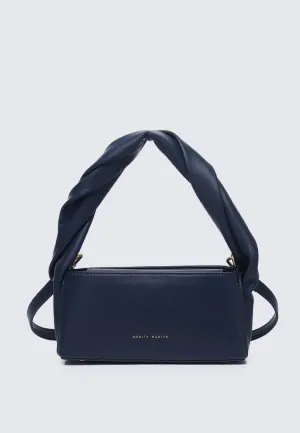 Nuri Twist Top Handle Handbag (Midnight Blue)