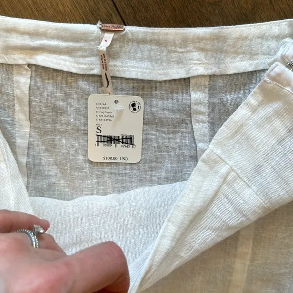 NWT Free people skirt set size small cotton linen