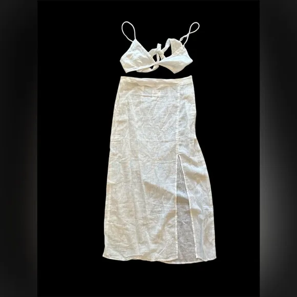 NWT Free people skirt set size small cotton linen