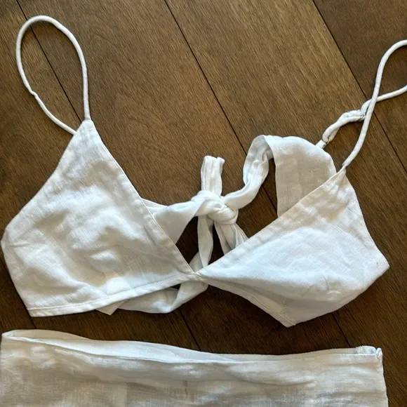 NWT Free people skirt set size small cotton linen