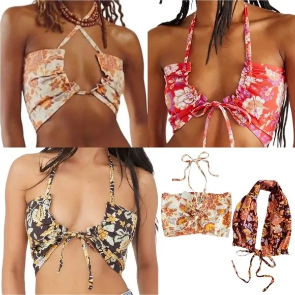 NWT Free People Summer Of Love Bandeau Bralette In Natural