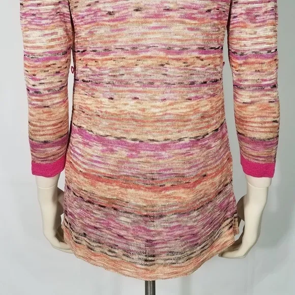 NWT pink purple heathered linen cardigan size XS