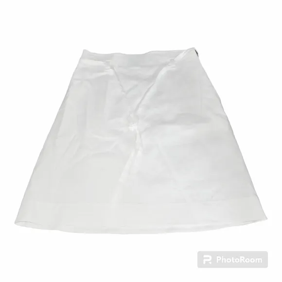 NWT Theory White Linen A-Line Tie Skirt