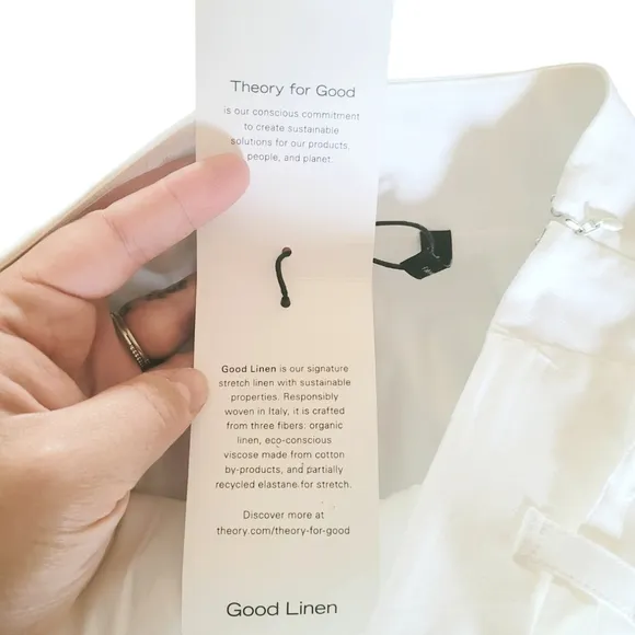 NWT Theory White Linen A-Line Tie Skirt