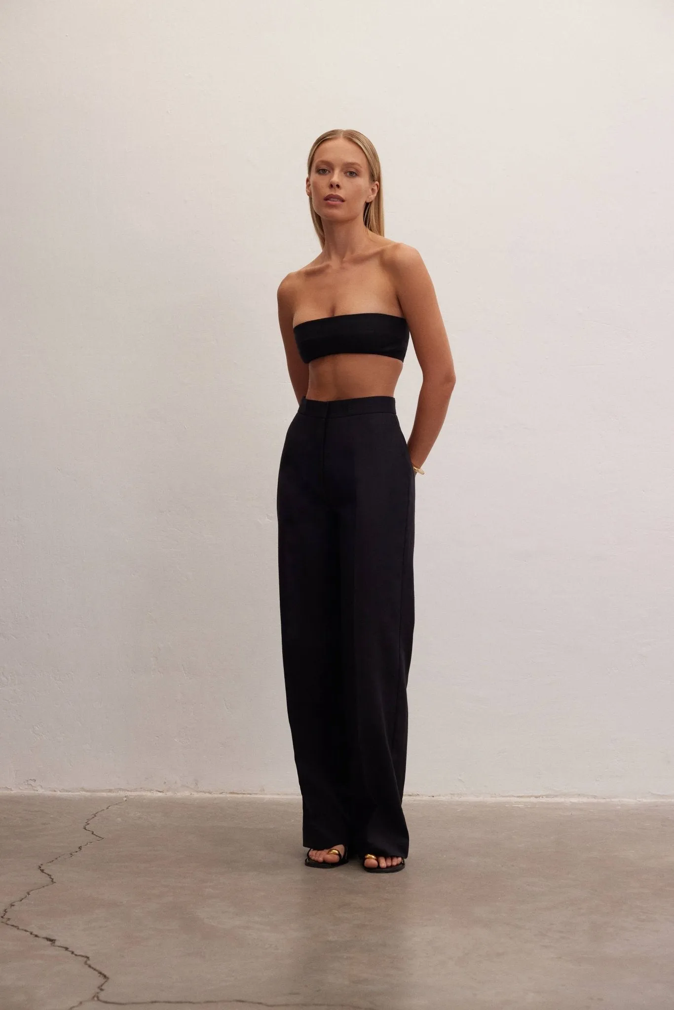 Nyx Pants | High-Waisted Linen Trousers Black