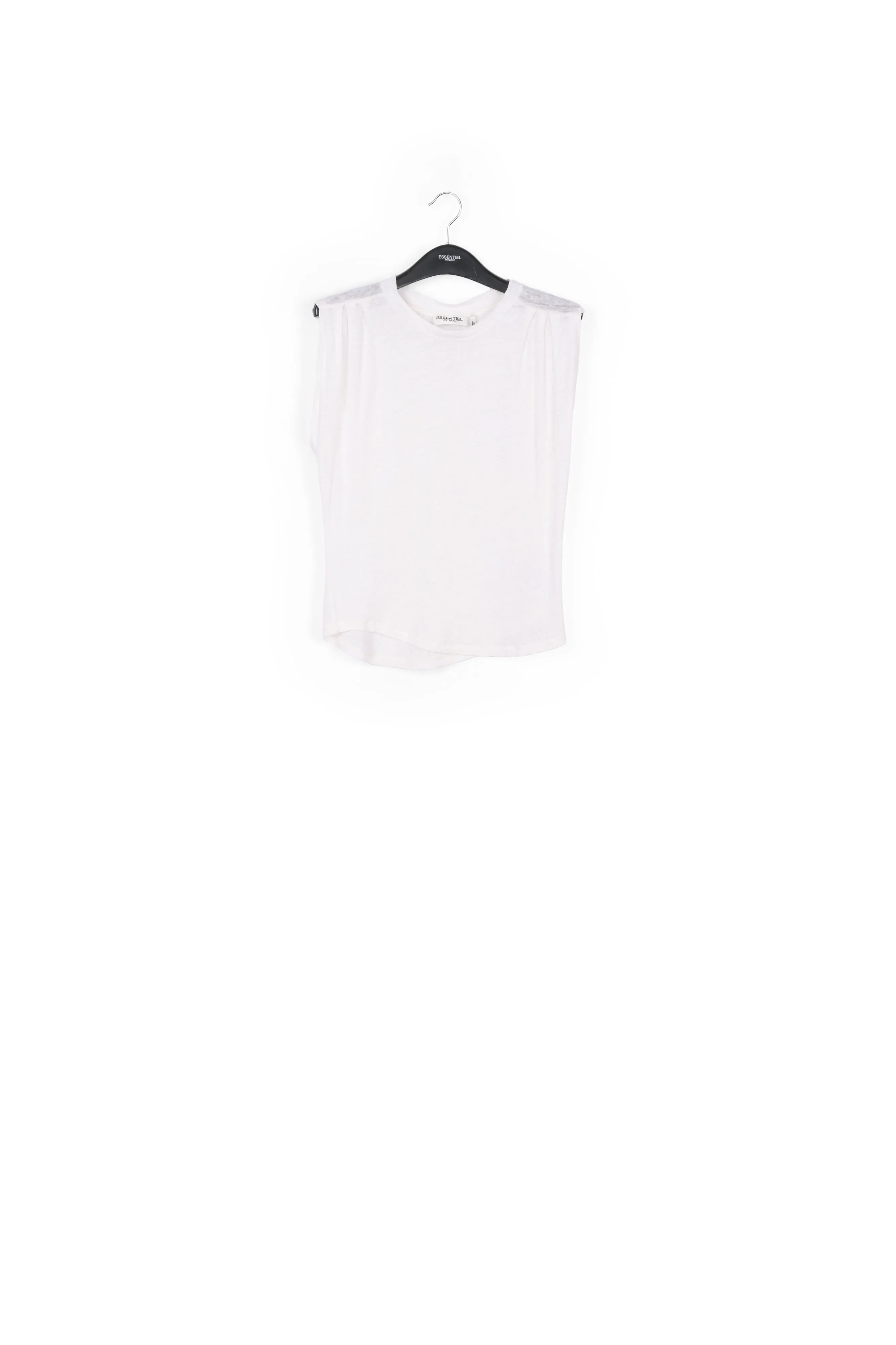 Off-white linen sleeveless T-shirt