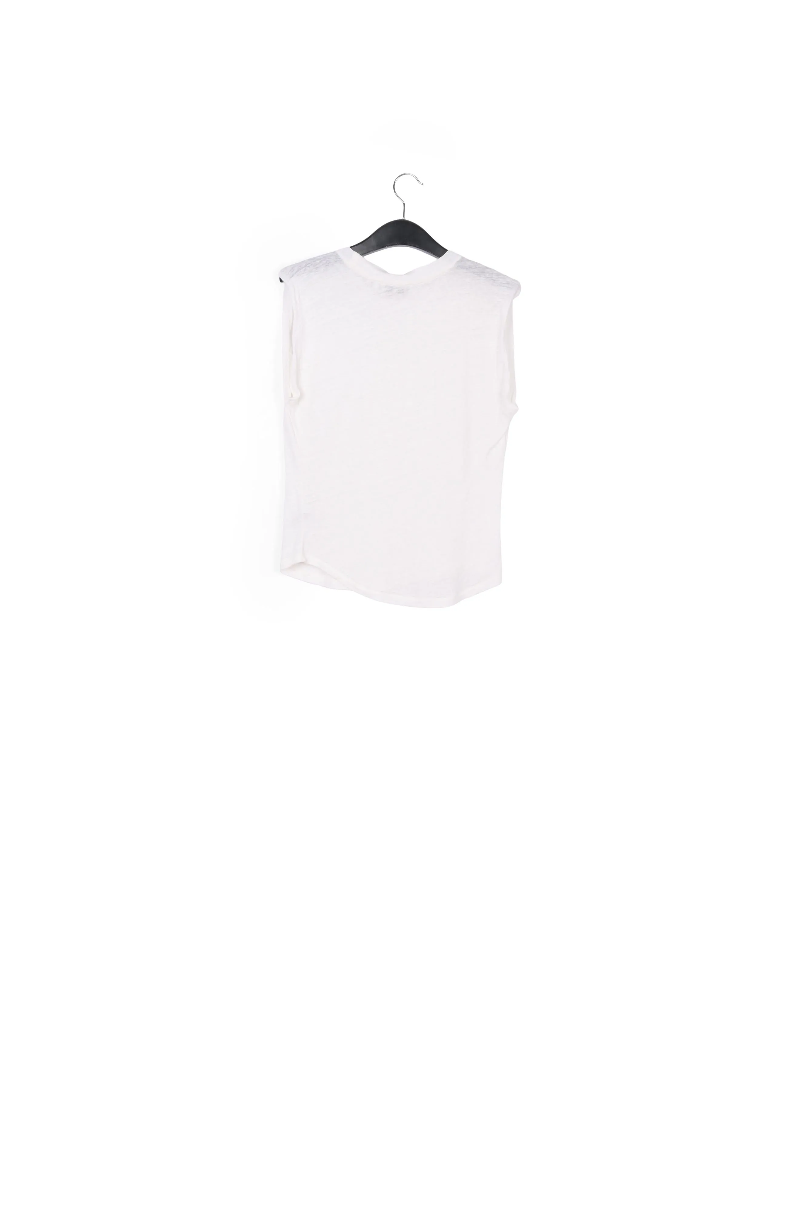 Off-white linen sleeveless T-shirt