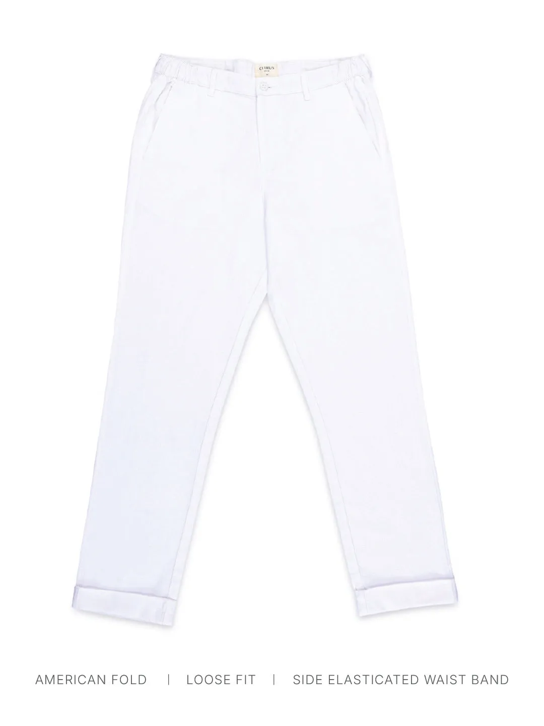 Off White Plain Loose Pants