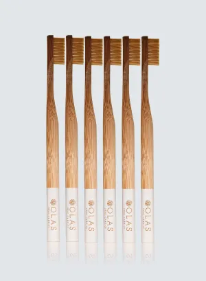 OLAS Toothbrush Natural - White Handle (6-pack)