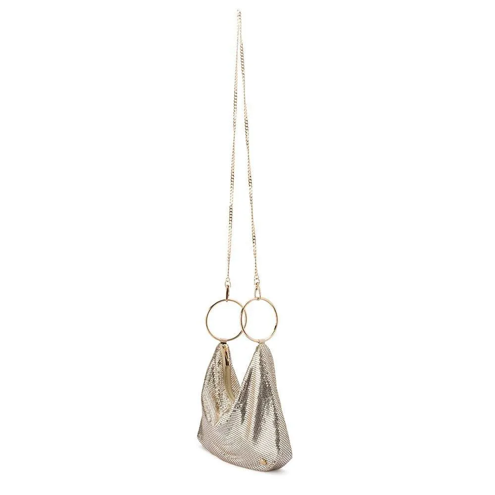 Olga Berg Shar Mesh Convertible Bag - Gold