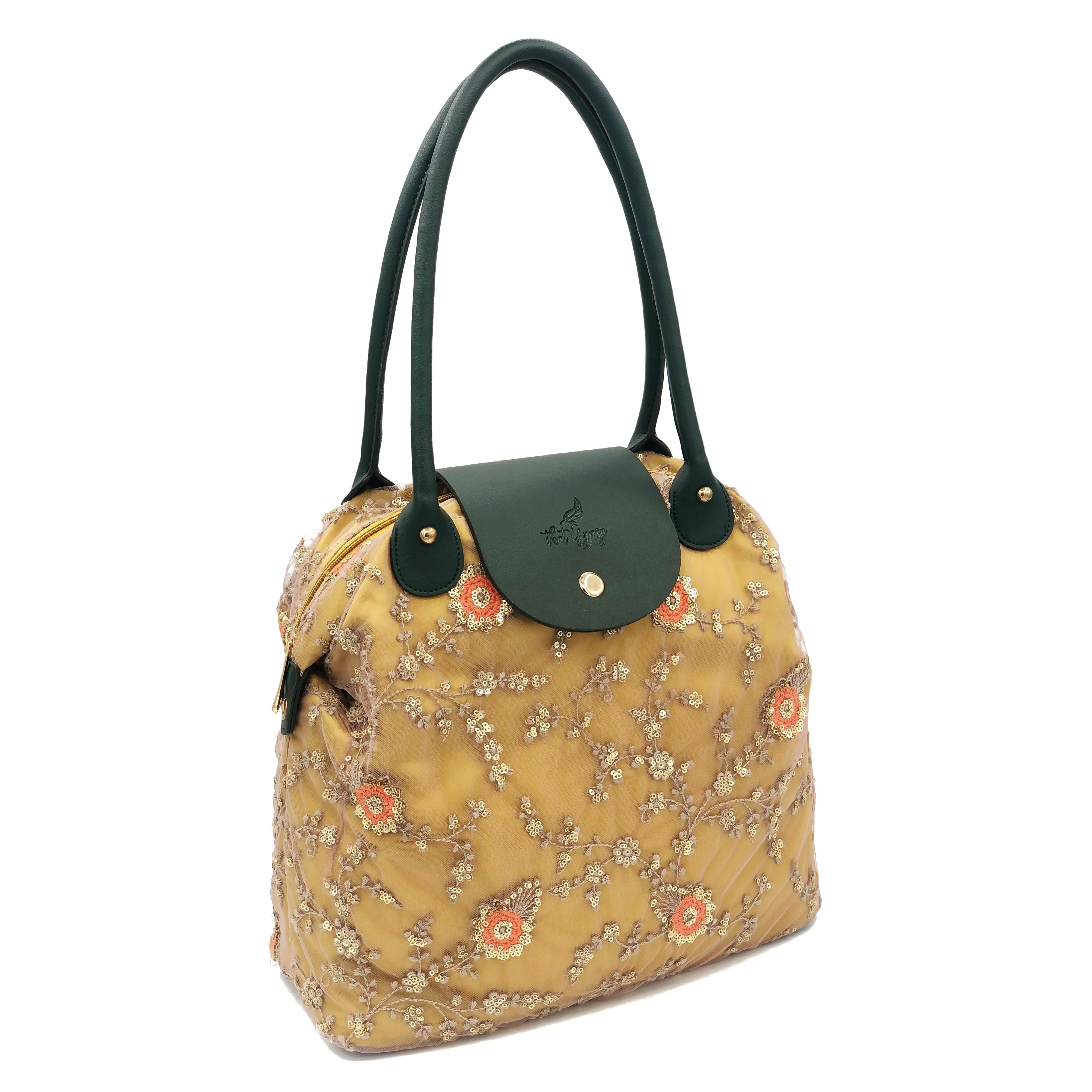Olive Gold Haven | Lace Bag