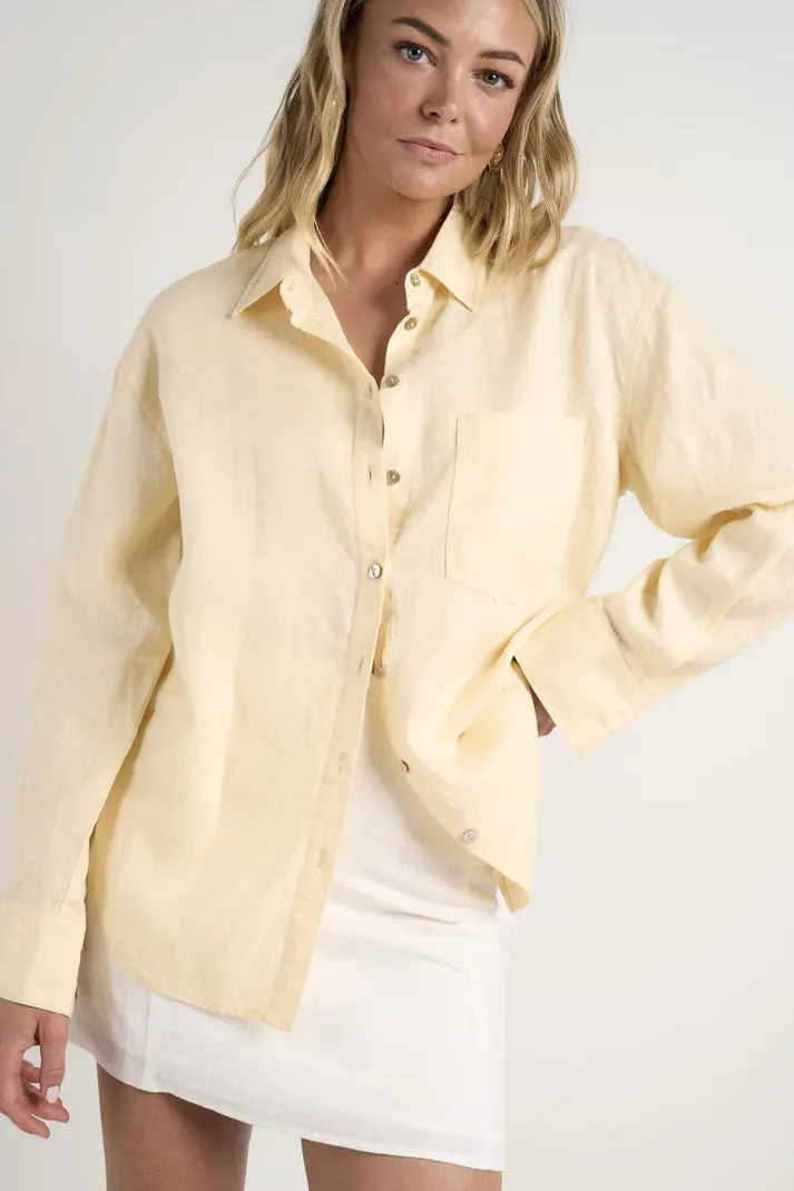Optimum Linen Oversized Shirt Lemon
