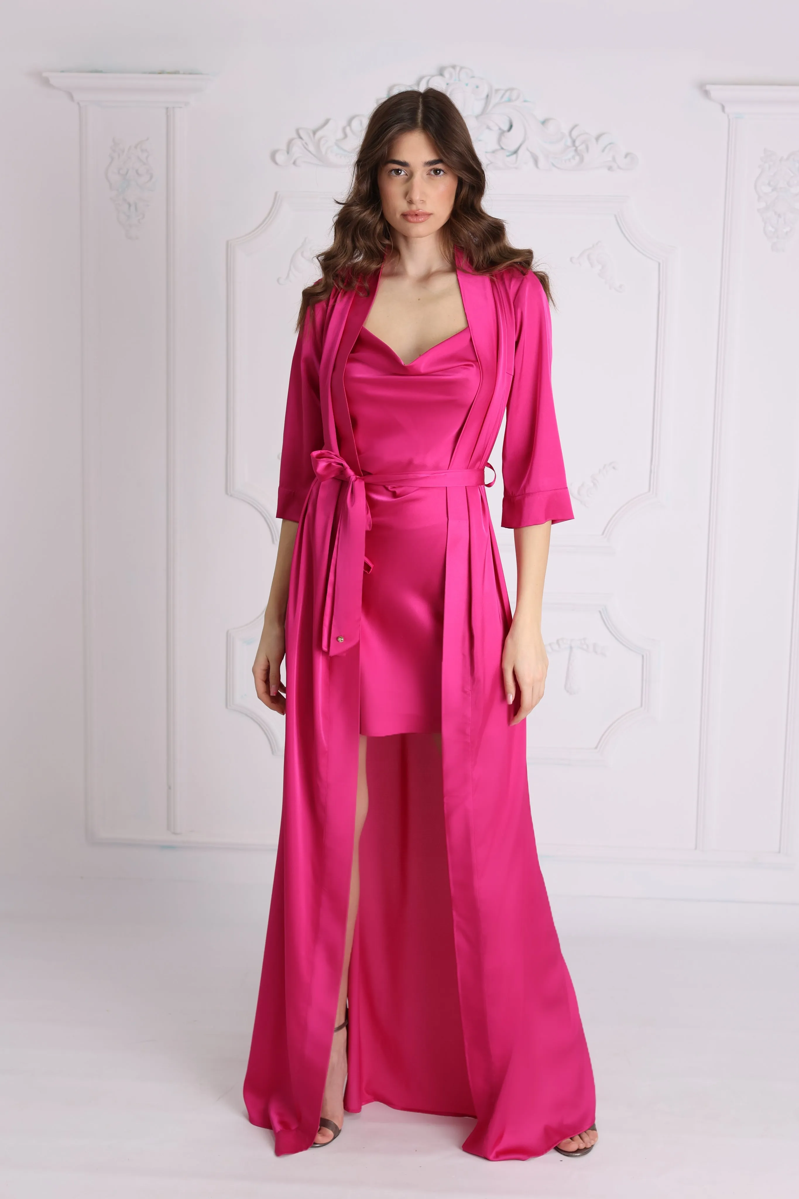 OUTLET Halat satin Wave lung Fucsia