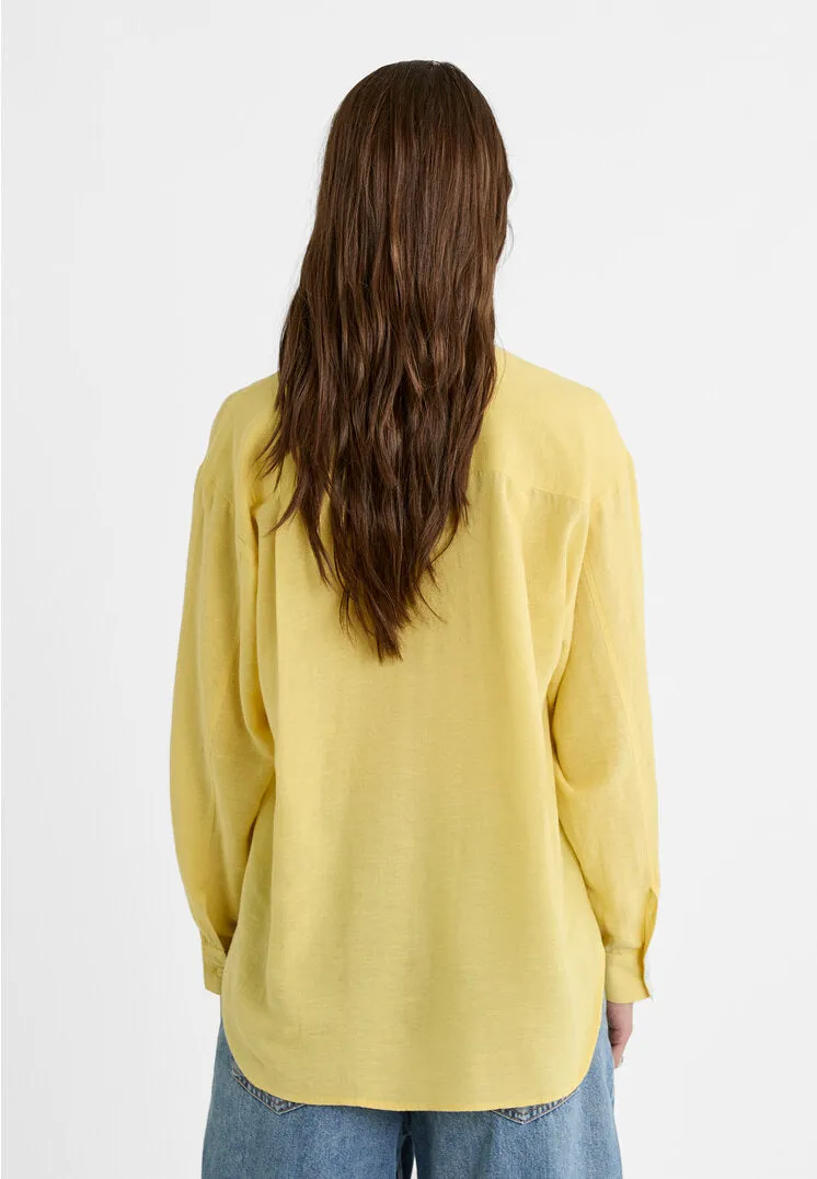 Oversize Linen blend shirt Yellow