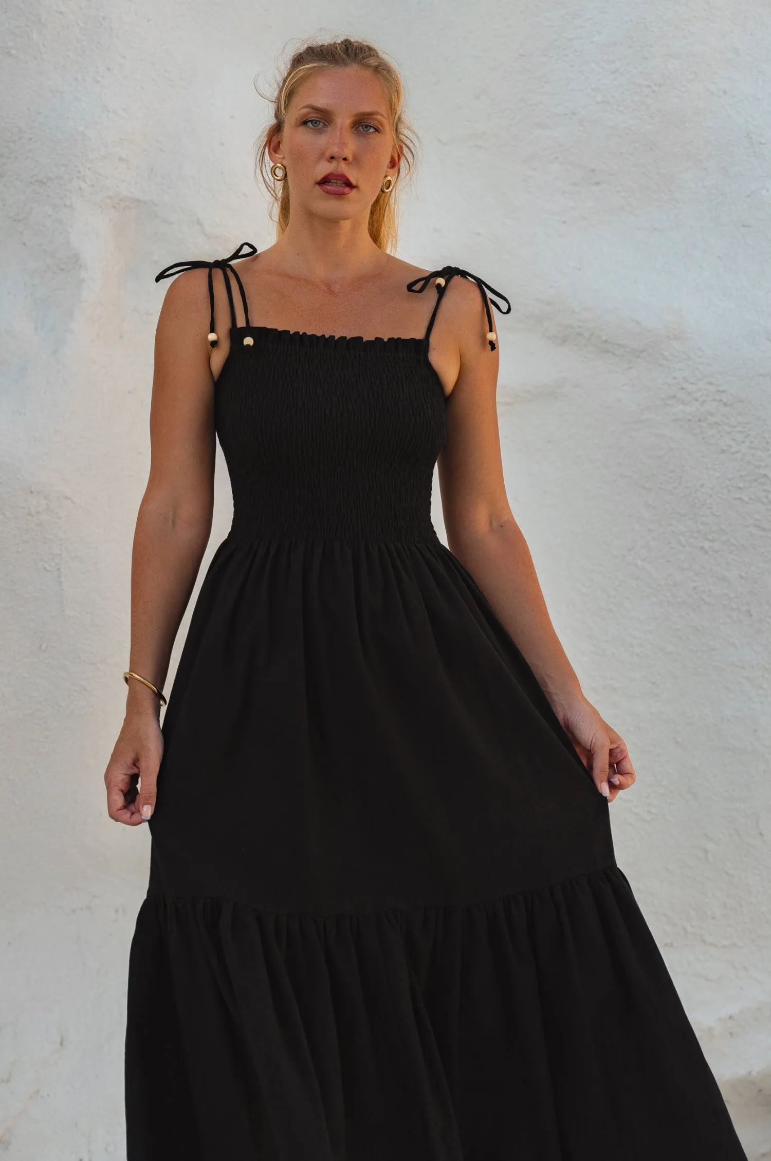 Paradiso Linen Midi Dress – Lightweight Crinkle Linen