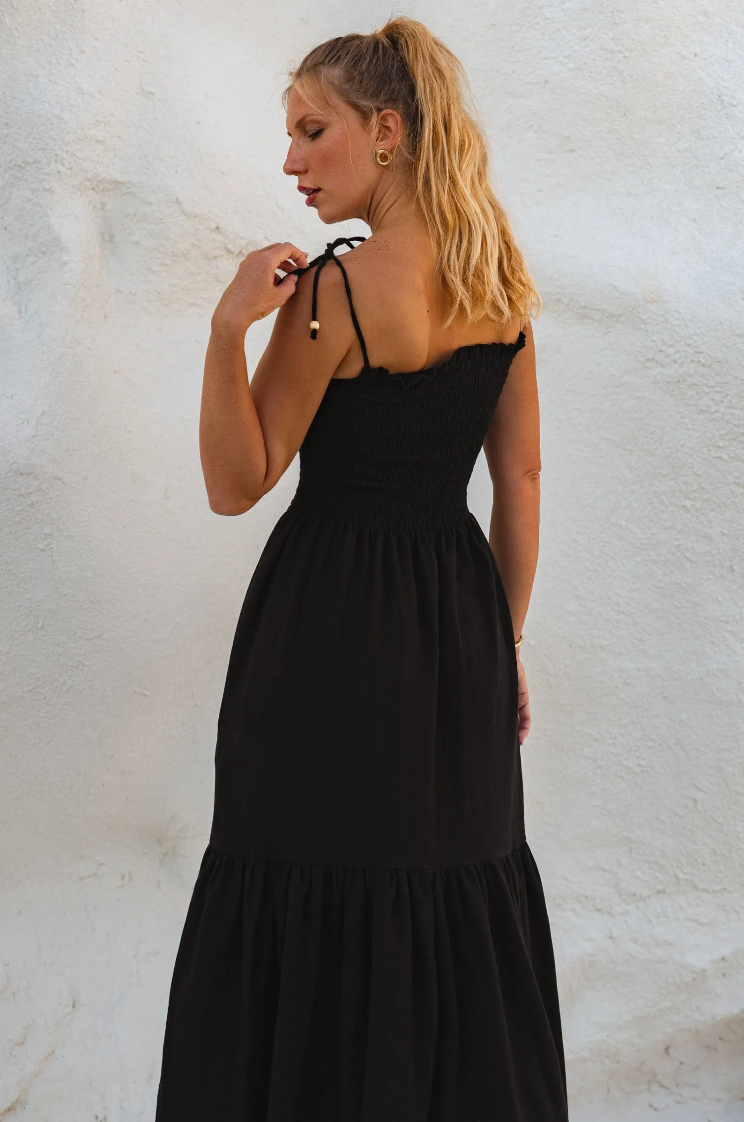 Paradiso Linen Midi Dress – Lightweight Crinkle Linen