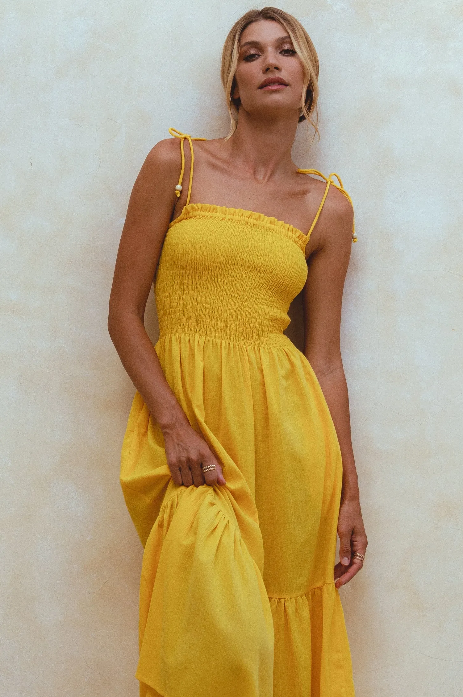 Paradiso Linen Midi Dress – Lightweight Crinkle Linen